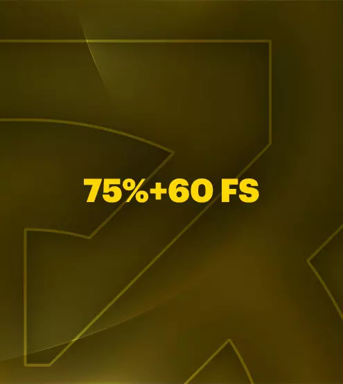 Приветственный бонус - 75% + 60 FS